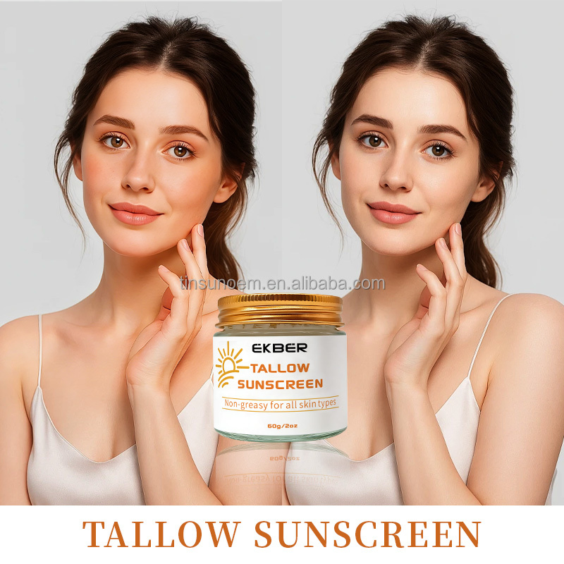Sunblock Face Beauty Cosmetics Skin Care Products Makeup Grass Fed Beef Tallow Sunscreen Cream SPF 50