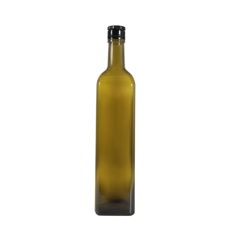 Square Round Glass Bottle Olive Oil Bottles 250ml 500ml with Lid