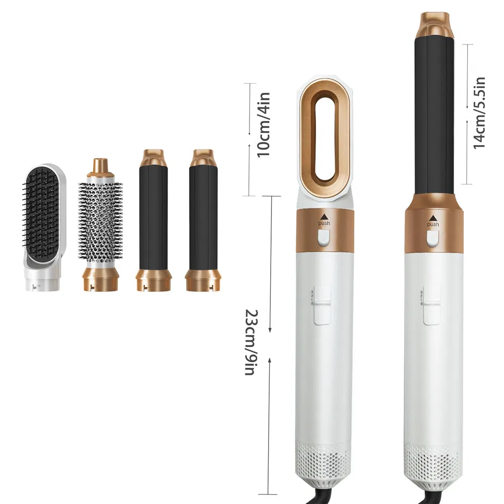 5 in 1 Best Professional Ionic Electric Hot Air Curling Dry Blowing Hair Dryer Brush Comb Curler Roller Set