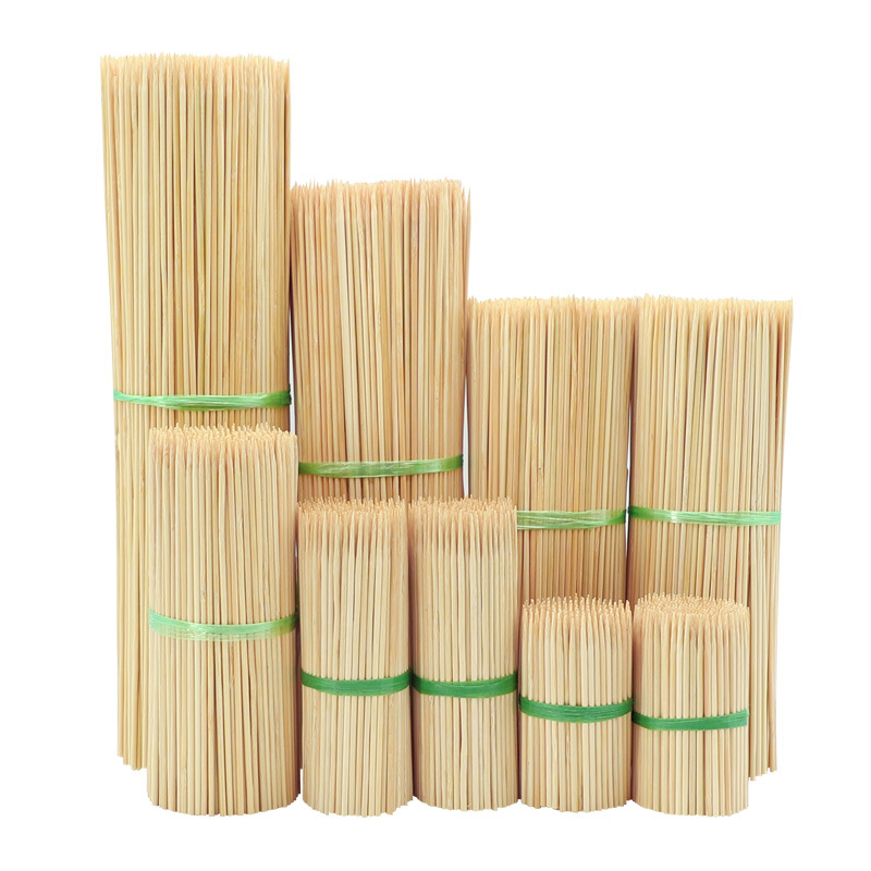 China Wholesale Barbecue 3mm 4mm 5mm Bamboo Skewer Disposable Lollipop Sticks BBQ Candy Stick Skewers