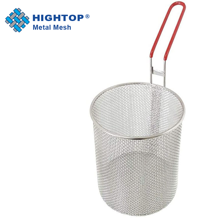 Food Grade Round 304 Stainless Steel Mesh Basket for Pasta Noodles Cooker