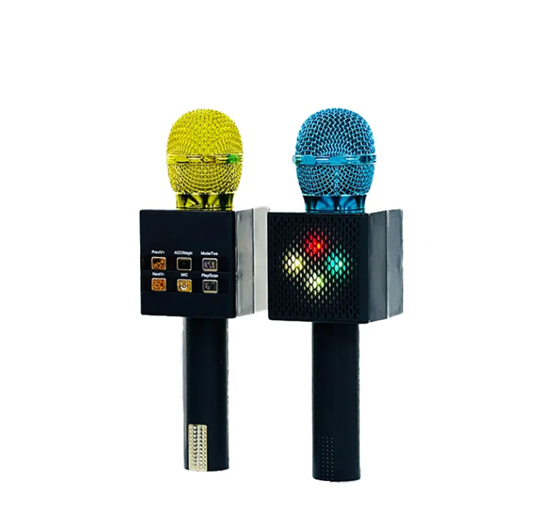 Bluetooth Wireless Karaoke Microphone with LED Lights Portable Handheld Microphone with Speaker Karaoke Player for Singing Home Party