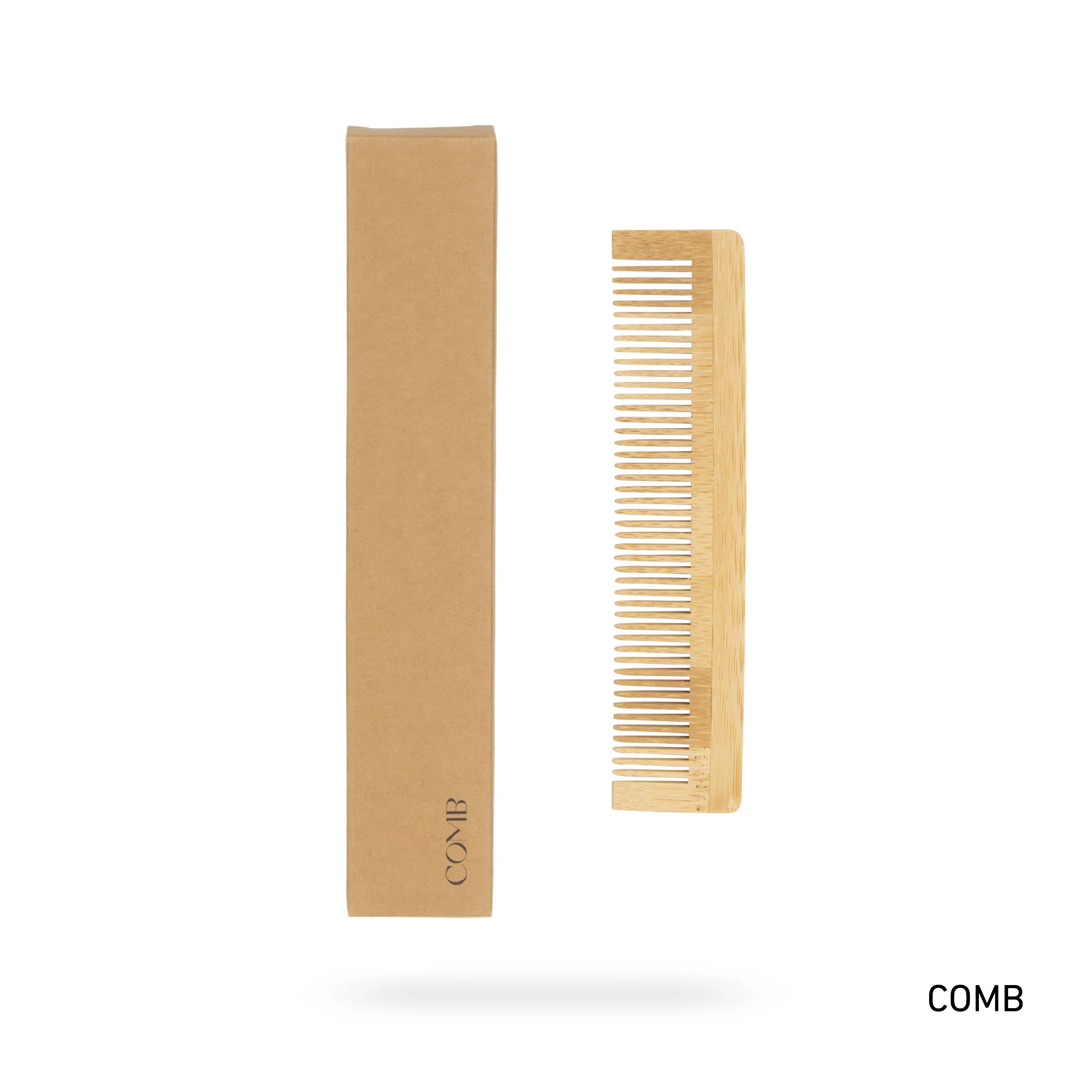 Custom Logo Eco-Friendly 5 Star Hotel Bathroom Amenities Bamboo Hair Comb
