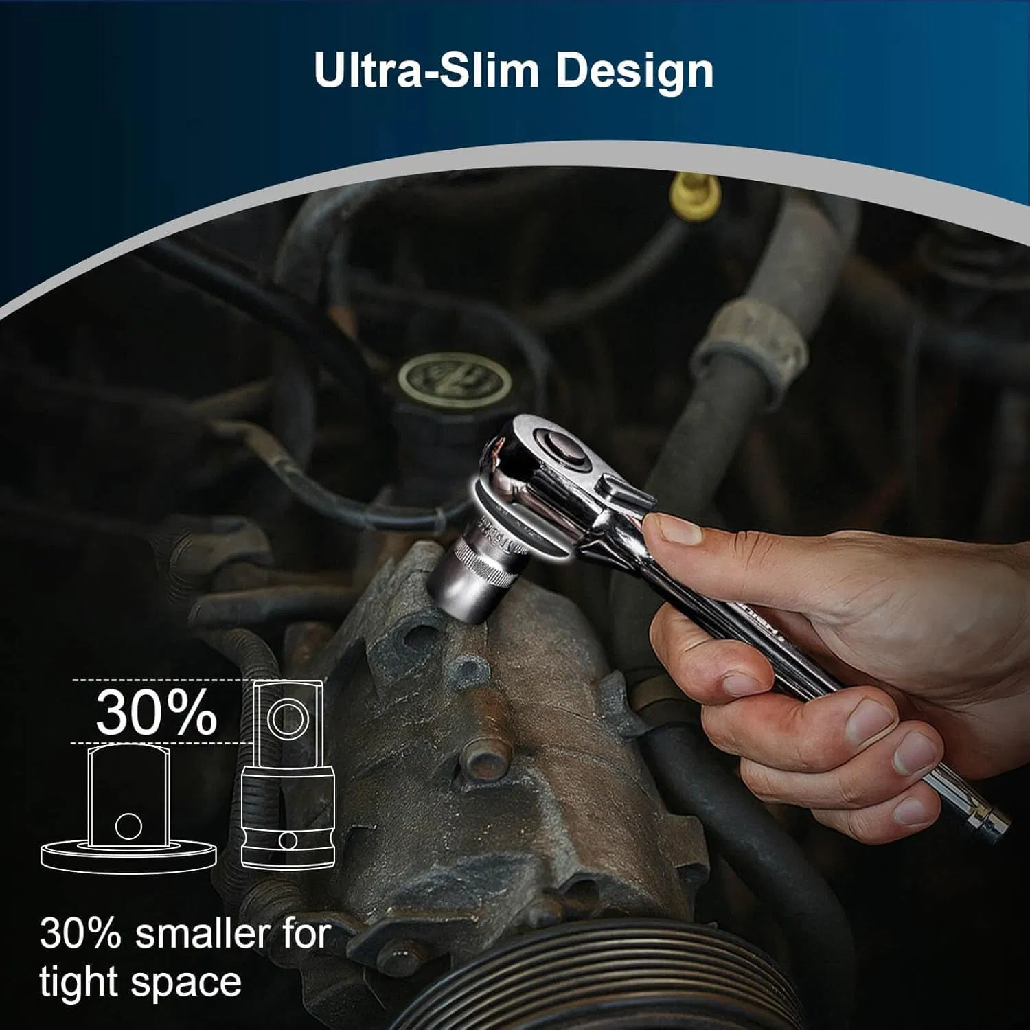 Набор низкопрофильных переходников для ударного гайковерта (4 шт)