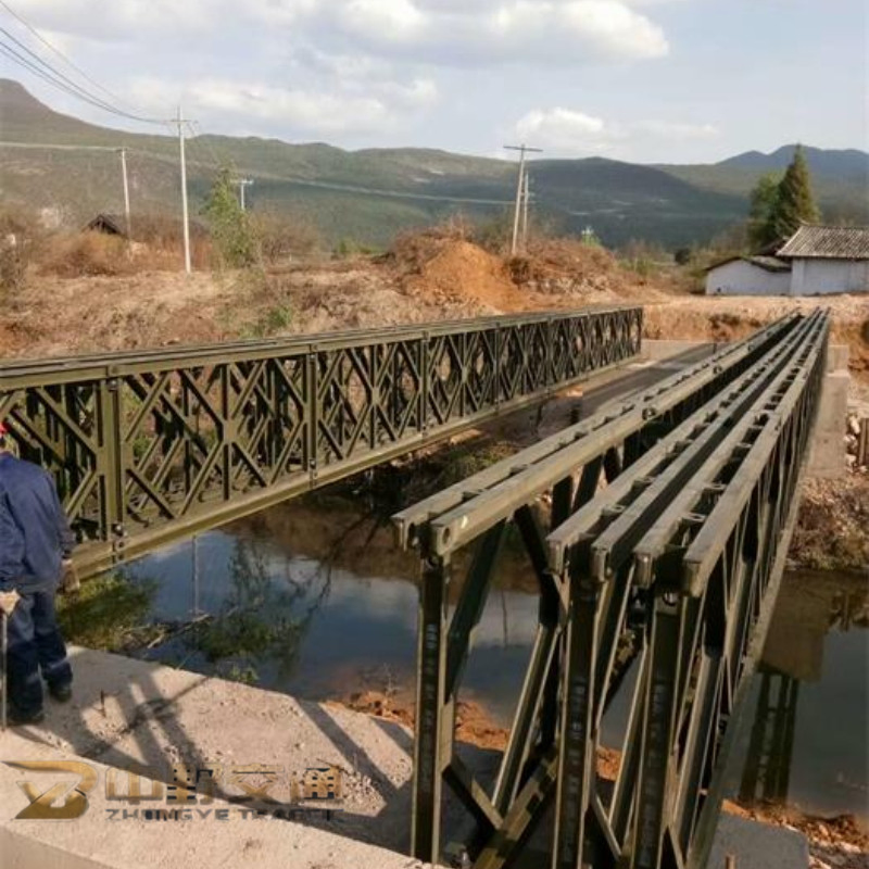 Customizable Double Lane High Strength 321 Type Bailey Panel Modular Steel Bridge for Construction and Emergency Relief with Hot-DIP Galvanized Components