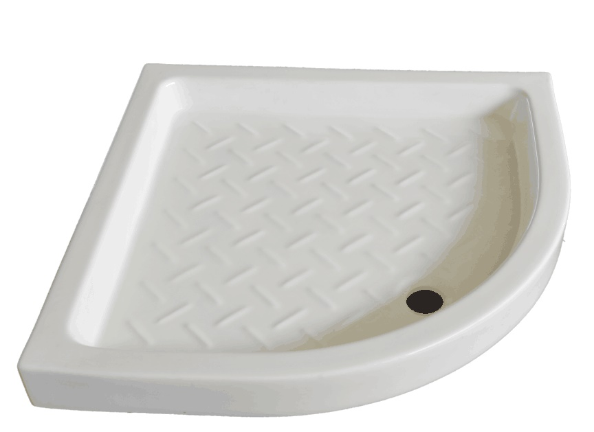 Ocst-75075090f White Fan-Shape Ceramic Shower Tray in Size 750X750X90mm