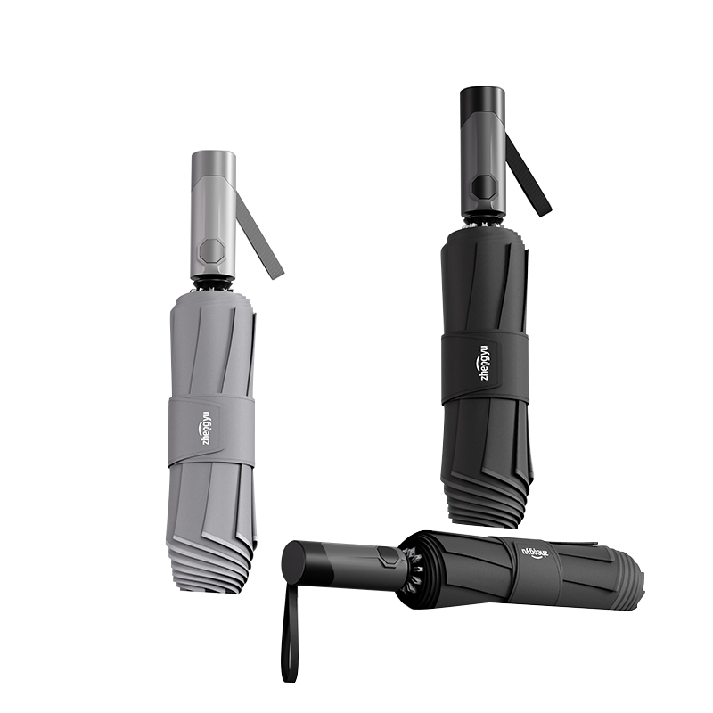 Складной зонт-трость 3-х сложения с фиберглассовым каркасом