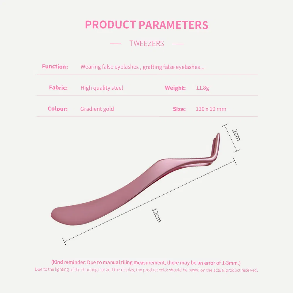 Custom Logo Rounded Lash Eyelash Beauty Makeup Tool Curved Eyebrow Tweezers for Eyelashes Extensions