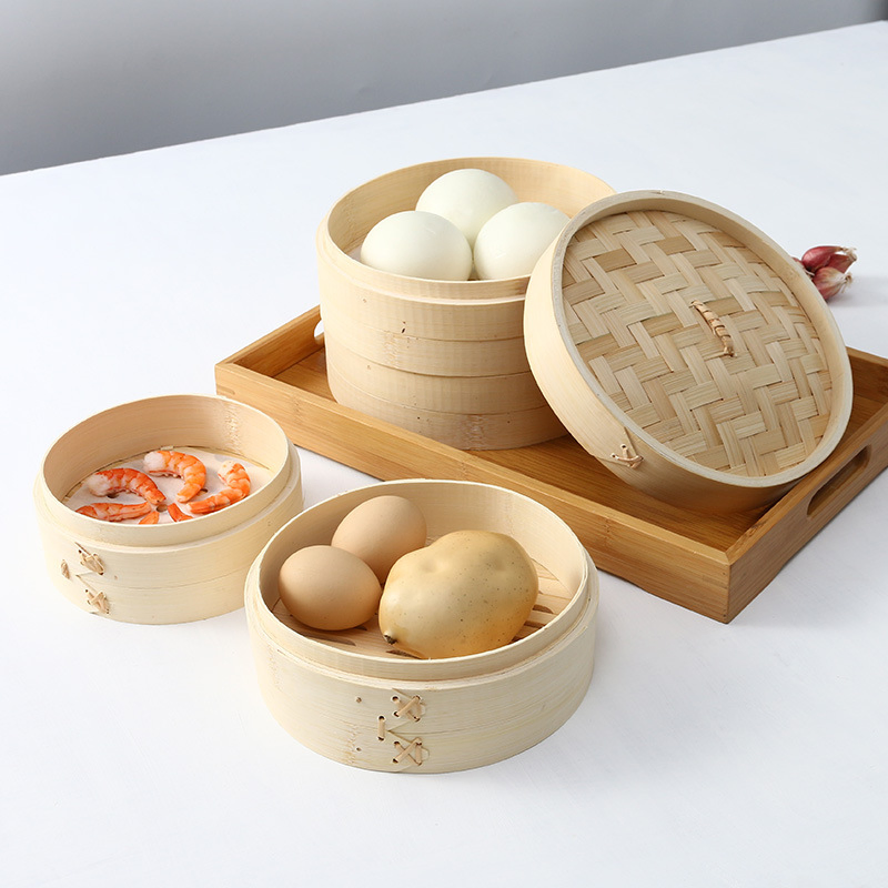 Food Grade High Quality Natural Healthy Bamboo Steamer for Food-Use