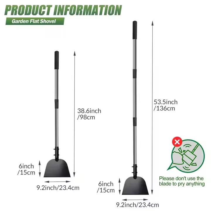 High Quality Outdoor Multifunctional Snow Shovel Flat Shovel with Long Stainless Steel Handle Snow Remover Ice Shovel