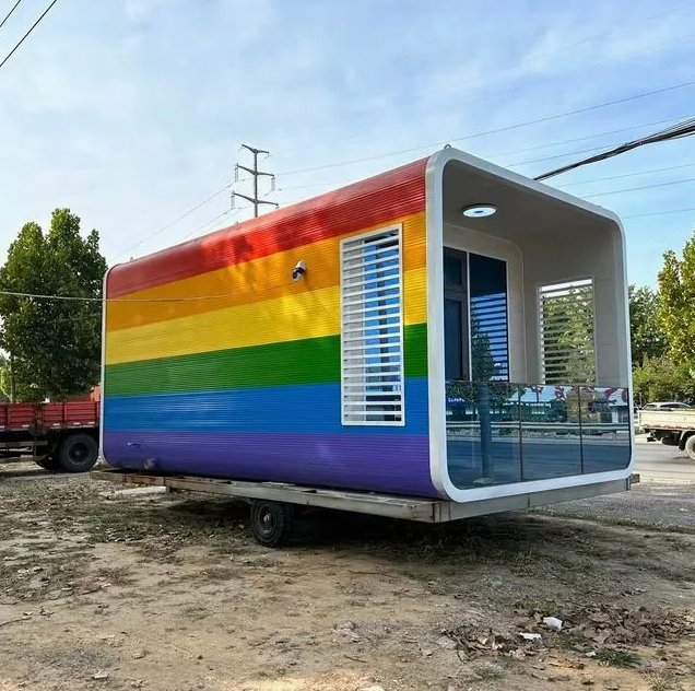 Modern Mobile Modular Prefab/Prefabricated Steel Structure Space Apple Cabin