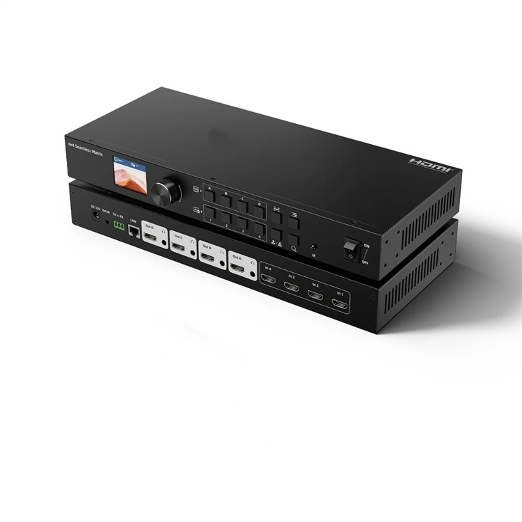 Custom 4X4 4K for HDMI Matrix Switcher with RS232 and Quad Multi-Viewer 3840*2160 30Hz Video Splitters & Converters