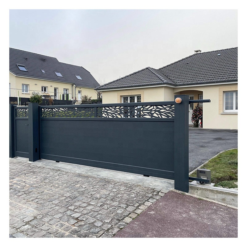 Auto Fold Wire Mesh Decorative Ornamental Horse Folding Barrier Livestock Driveway Villa Double Grill Front Courtyard Art Walk Through Railing Electric WPC Gate
