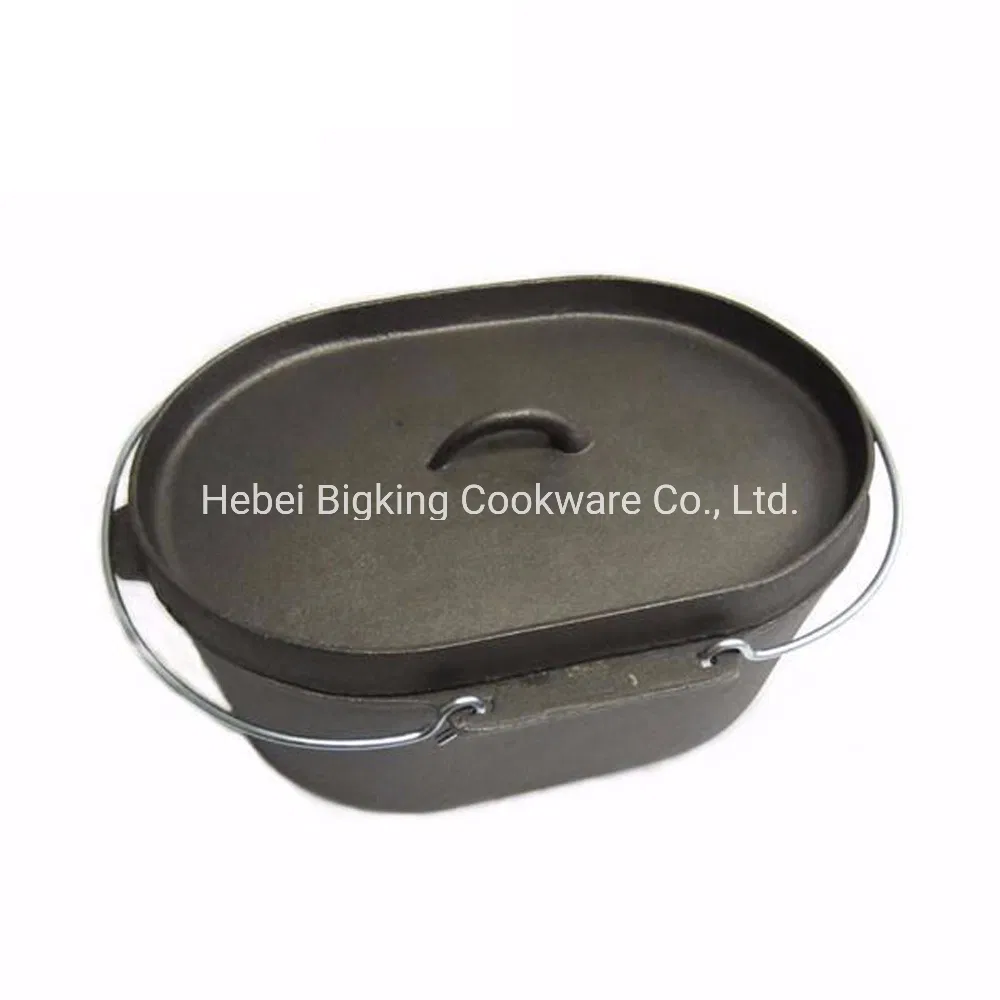 New Arrival 10 Qt Outdoor Large Camping Oval Cast Iron Stove Pot
