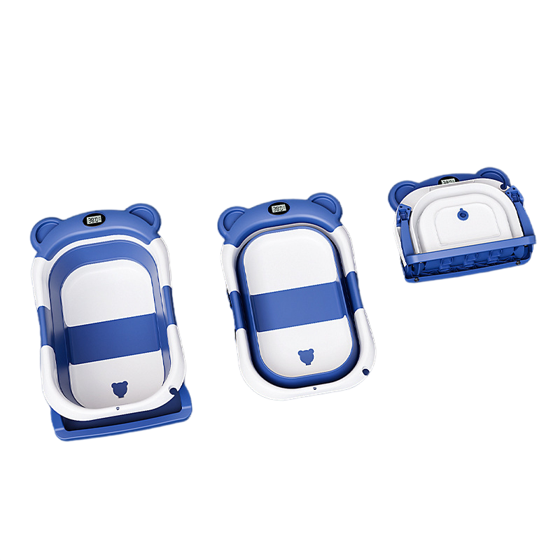 Складная детская ванночка с цифровым термометром и сиденьем