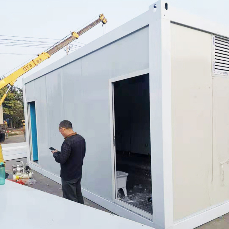 Flat Pack Container House Portable Modular Integrated Prefabricated Sandwich Panel Prefab Booth Store Building Gallery Command Center Meeting Guard Camp Home
