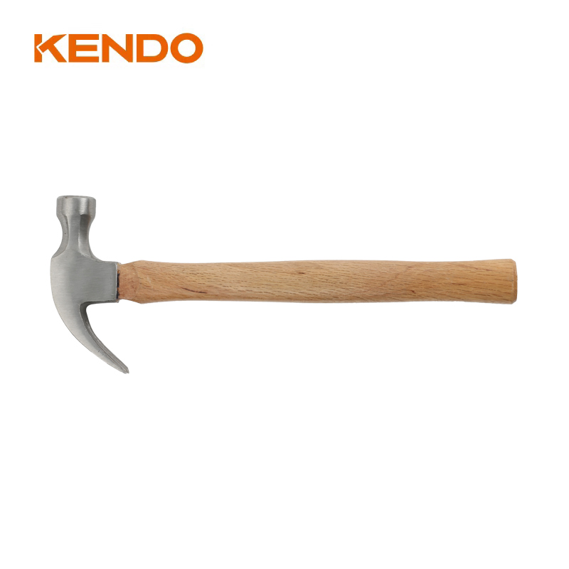 Kendo Wood Handle Claw Hammer Sharpened Curved Claw Generates Maximum Nail-Pulling Leverage
