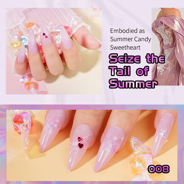 R S Nail Colorful Cellophane Candy Gel Nail UV Nail Salon OEM Custom Vernis Esmalte Glitter Gel Polish
