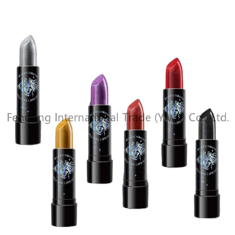 Halloween Vampire Makeup Custom Logo Private Long Lasting Moisturizing Hydrating Waterproof Sparkle Shining Glitter Pearl Diamond Lipstick