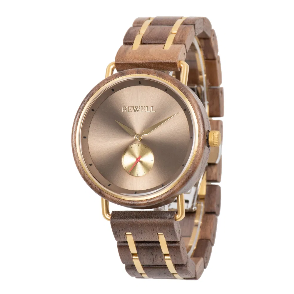 Sandal Wood Watch Supplier Minimalist Stainless Steel&Wooden Watches for Men Wrist