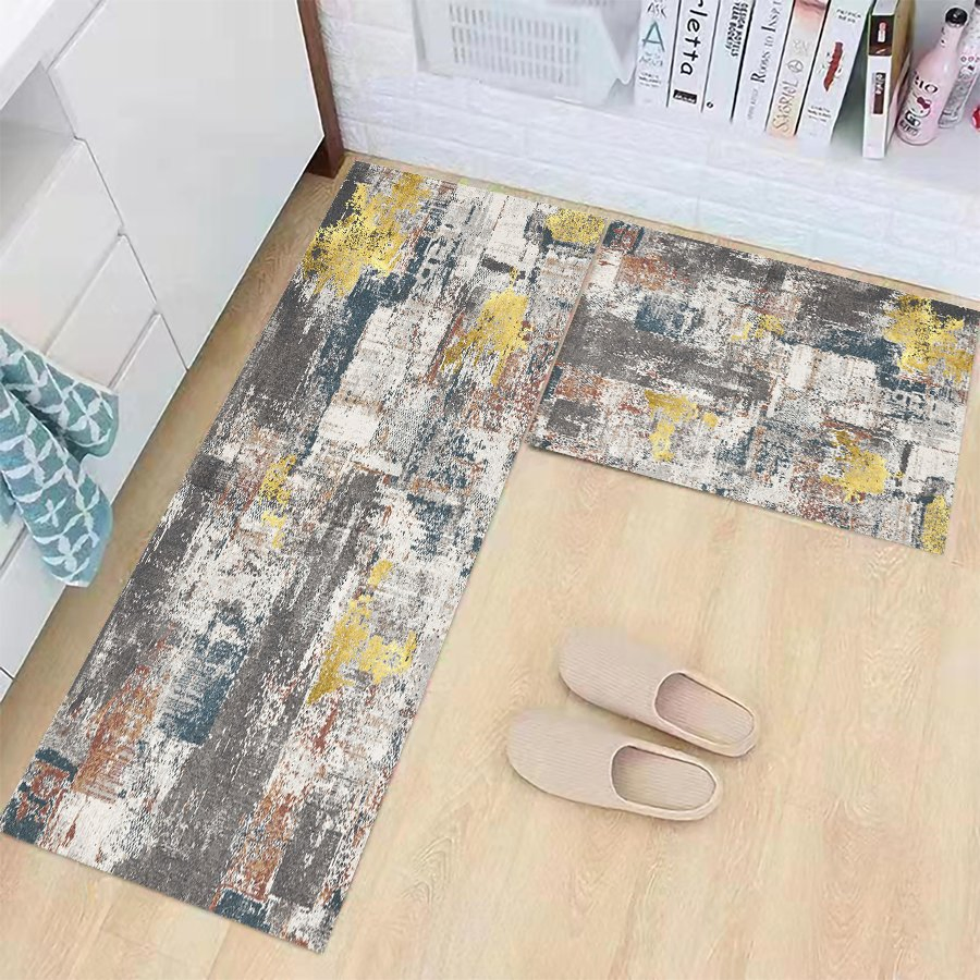 China OEM Service Standing Polyester Anti Slip Kitchen Print Rug 3D Carpet