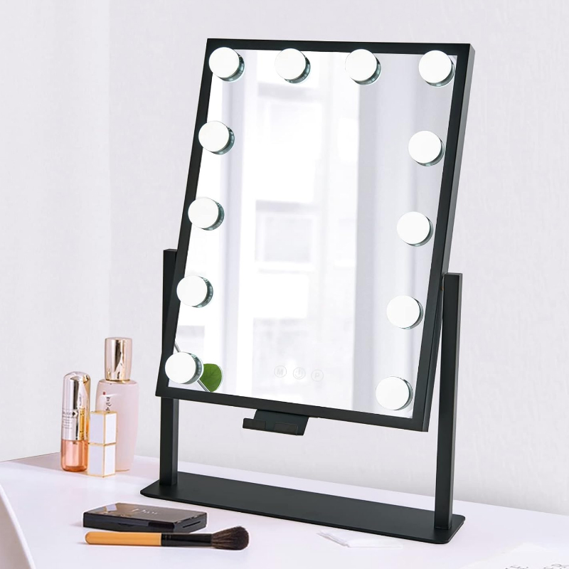 Vanity Lights Hollywood Lighted Makeup Mirror with Dimmable LED Bulbs 3 Colors