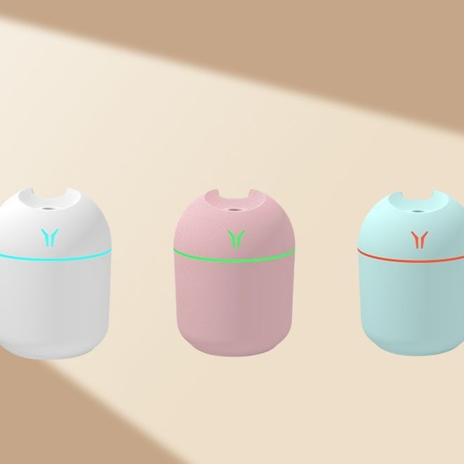 Portable Colorful LED Light Mini 250ml H2O Spray Mist Leaf Humidifier Car USB Cool Mist Air Humidifier