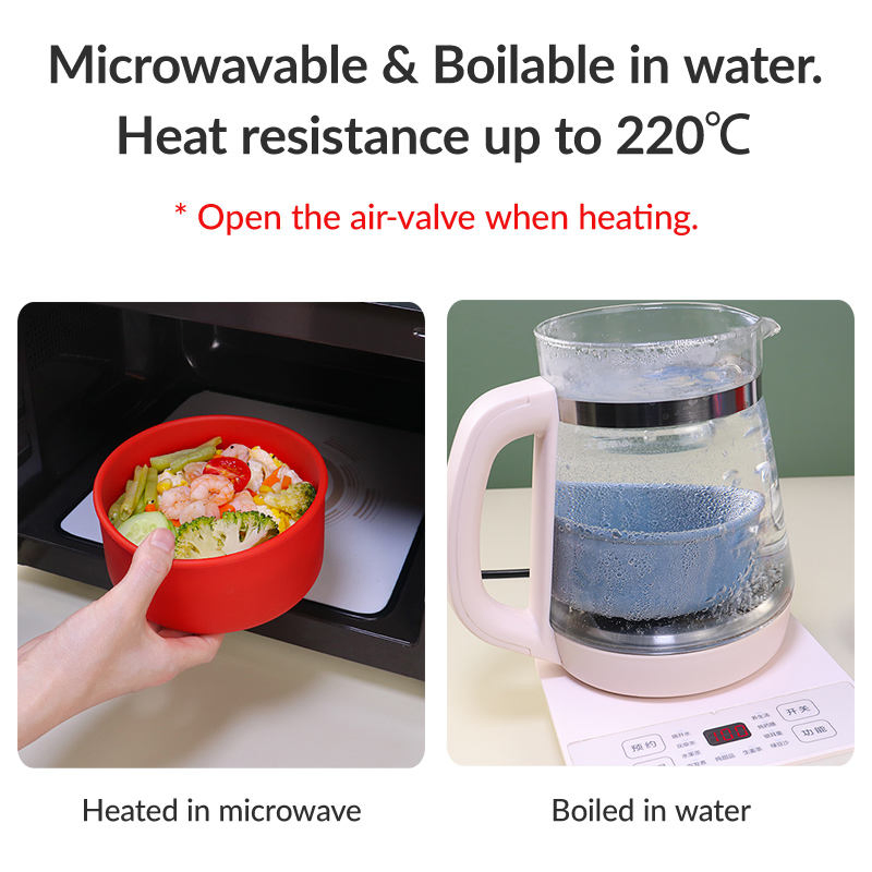 Eco Friendly Heat-Resistant Food Storage Packaging Microwave Oven Safe Durable Silicone Lunch Box