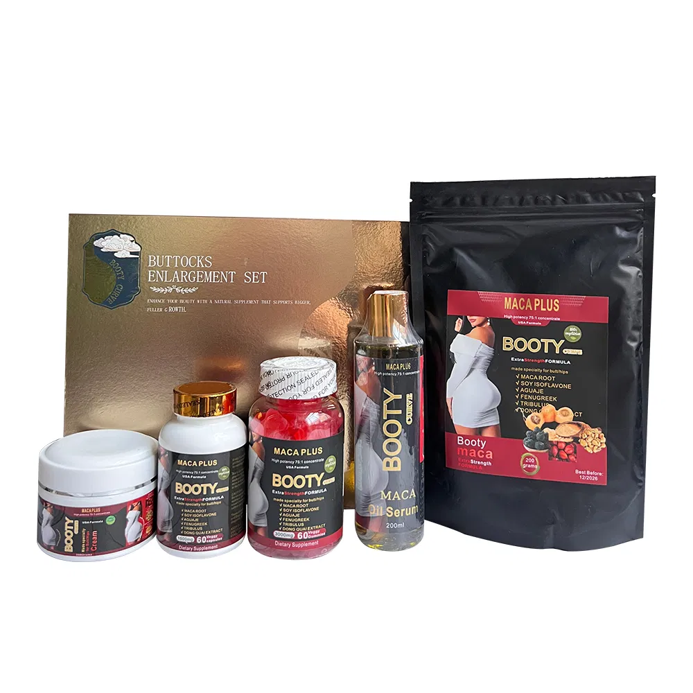 Black Maca Butt Enlargement Set Private Label Strong Effective Women Plump Butt and Hip Lift up Buttock Enhancement Set
