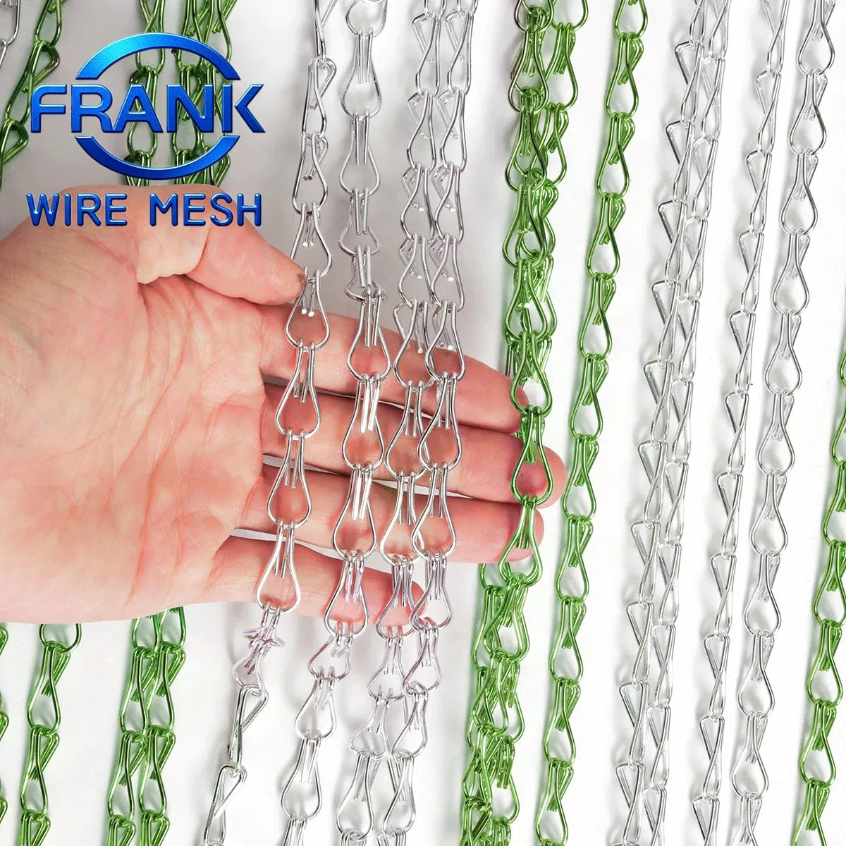 High Quality Aluminum Hanging Double Hook Metal Chain Link Fly Curtain Mesh for Room Dividers