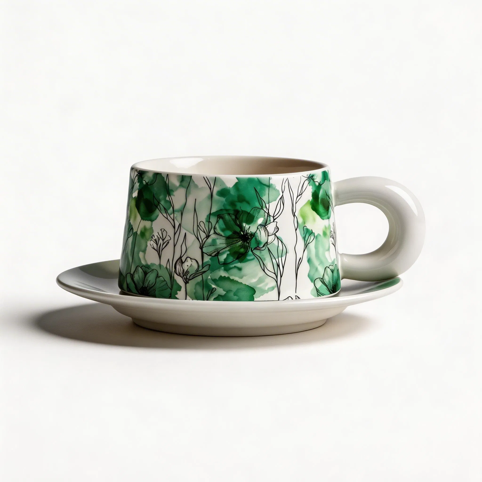 Фарфоровая кофейная кружка двойная Luxury Porcelain с подарочной упаковкой