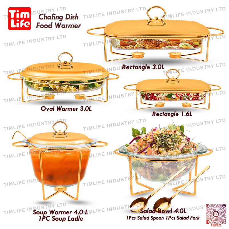 Buffet Chafing Dish Food Warmer Serving Set Buffet Set Chauffe Plat Serving Gold Chafing Dish