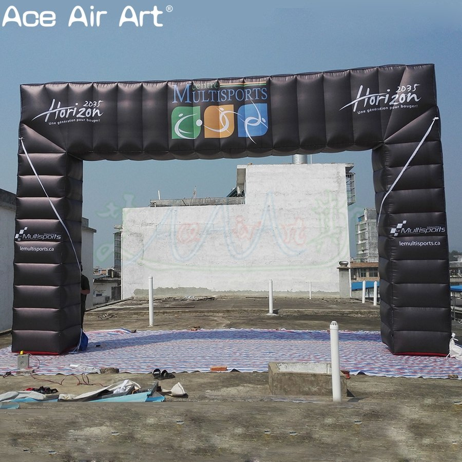 Outdoor Black Inflatable Square Arch Sport Events Start Finish Line Inflatable Arch