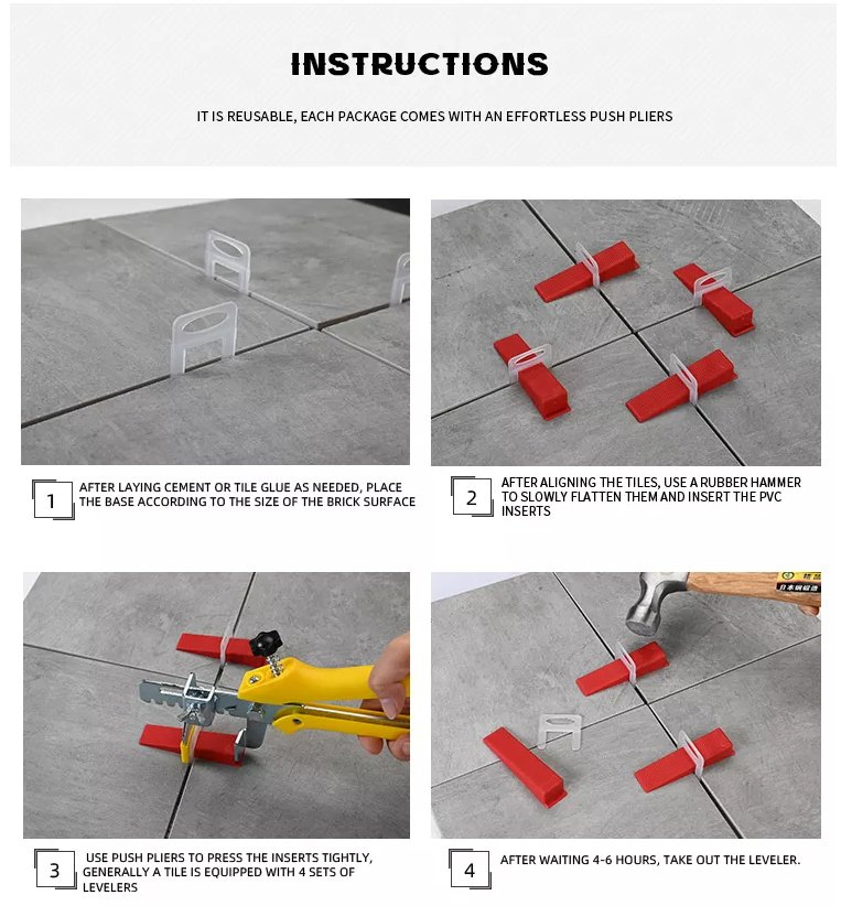 China Tile Leveler Base Tile Leveling System Clip Wedge