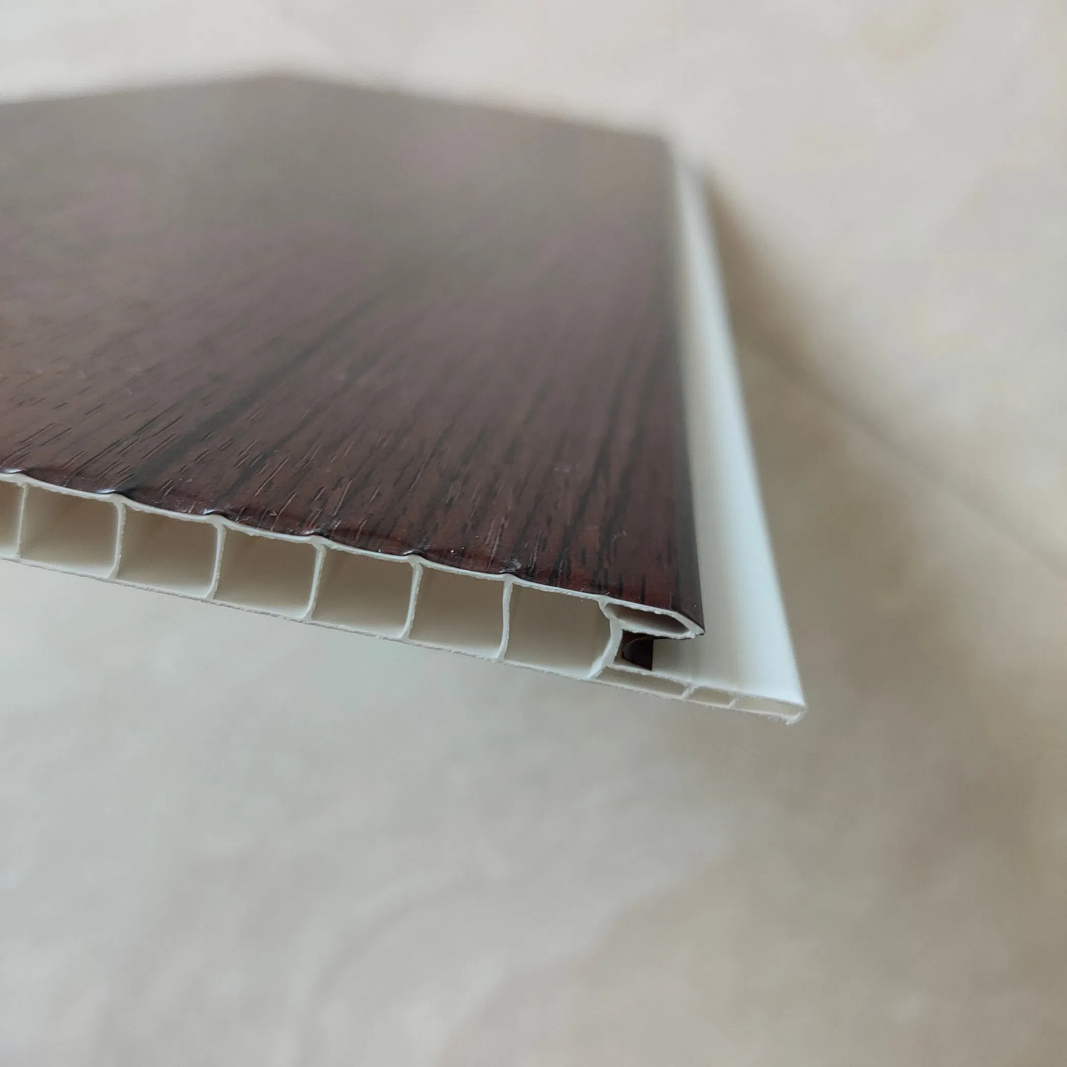 China Supplier Laminated PVC Wall Panel Wooden Design Dark Color for Room Wall Covering