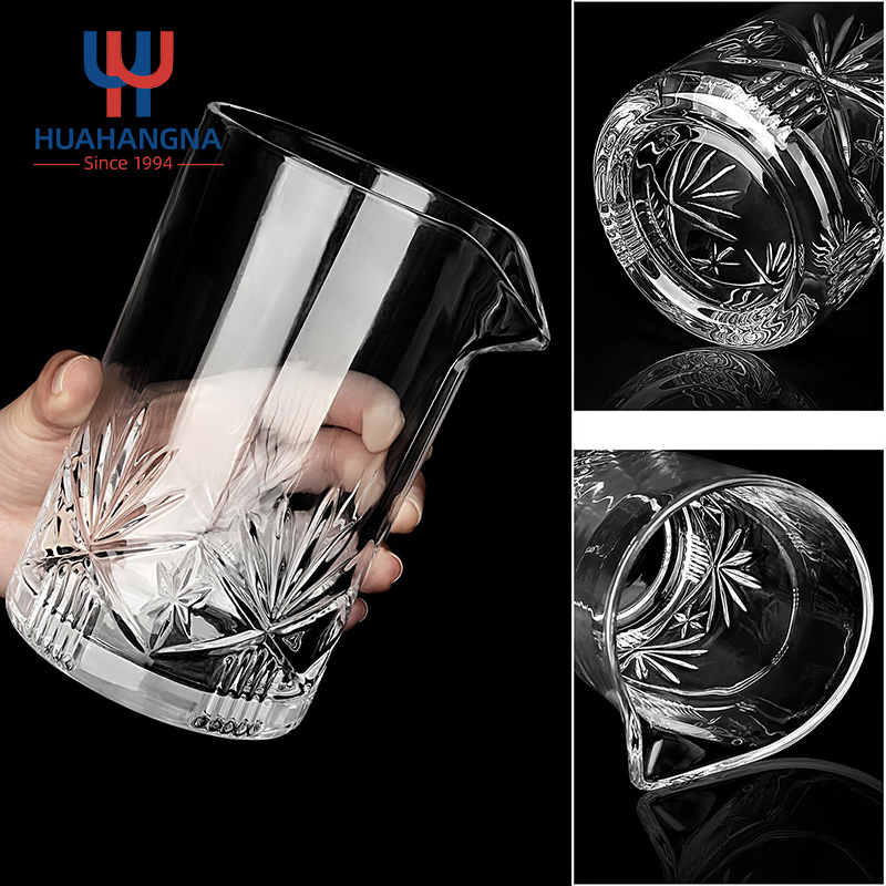 Wholesale Vintage Carving Ice Coffee Beer Wine Shaker Whiskey Mixing Glass