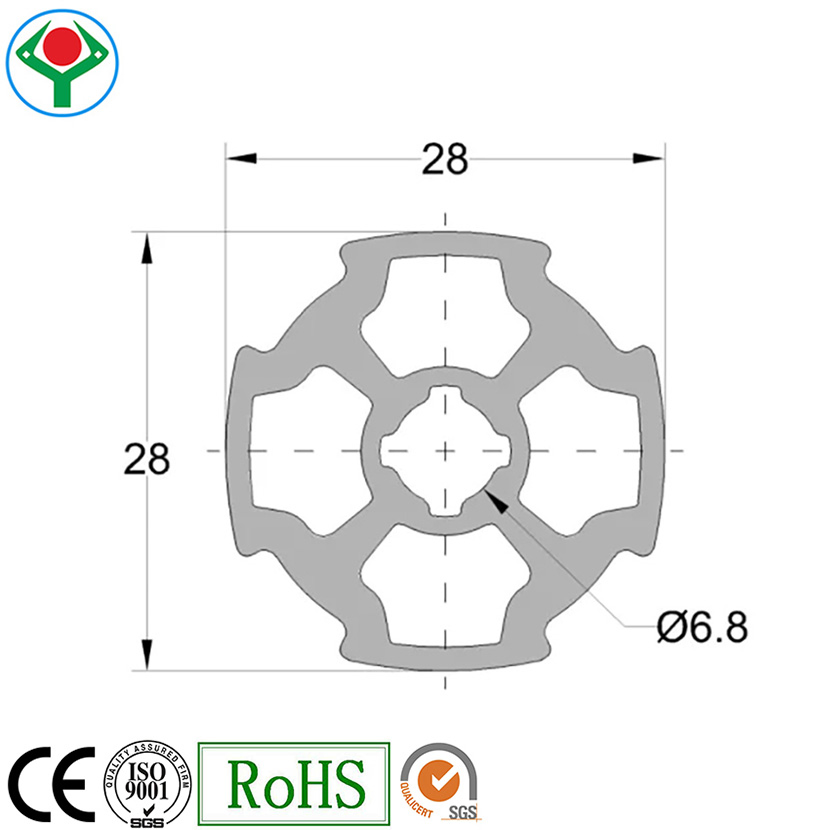 Yusi Silver Aluminum Pipe with Aluminum Joints for Industrial Cart