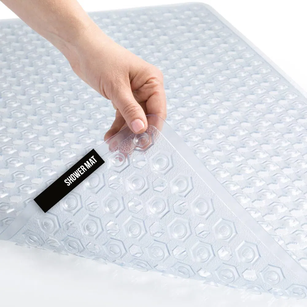 Silicone Material Bathtub Mat Non-Slip, Easy to Clean, with Powerful Suction Cup and Drainage Hole Design Shower Floor with Suction Cup Pad Mat