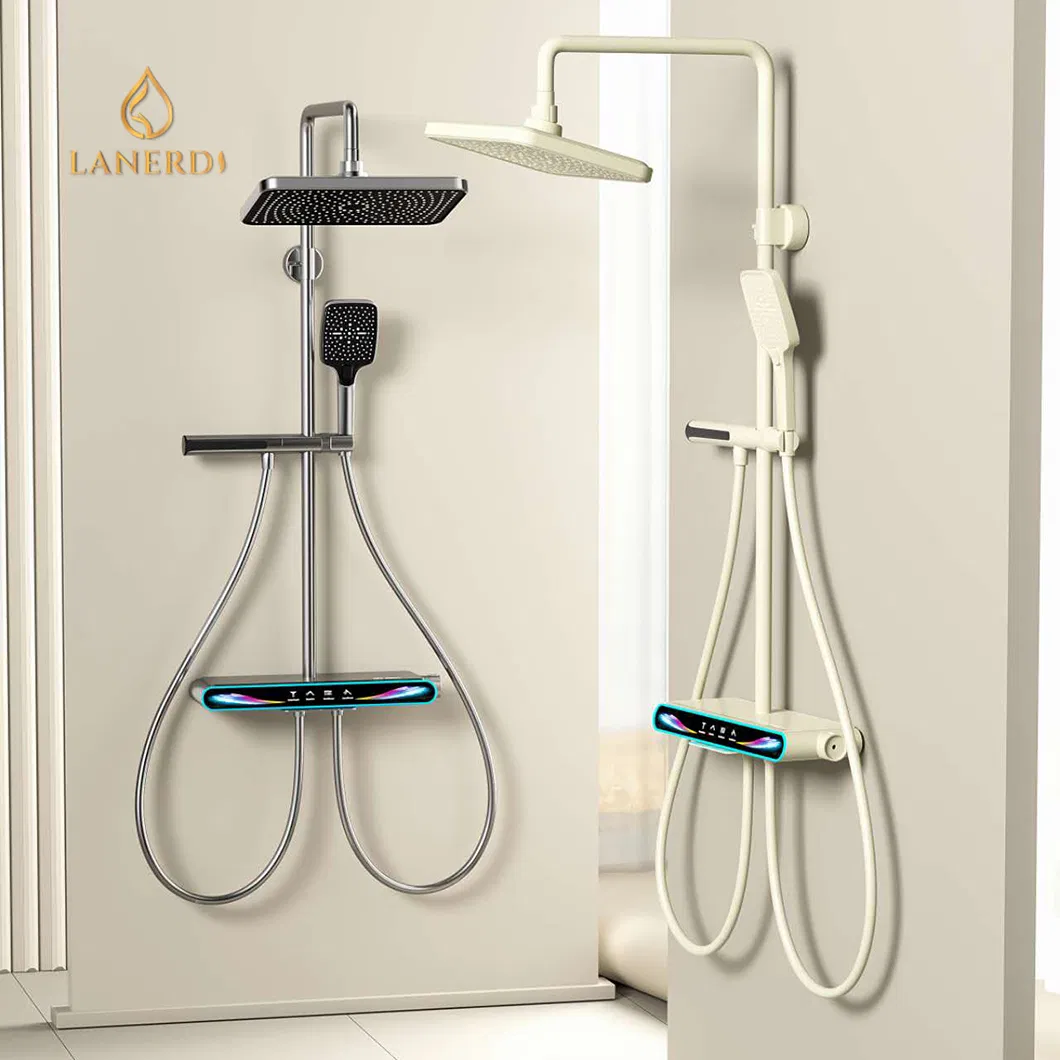 Гибкая настенная душевая система с LED-дисплеем и массажем