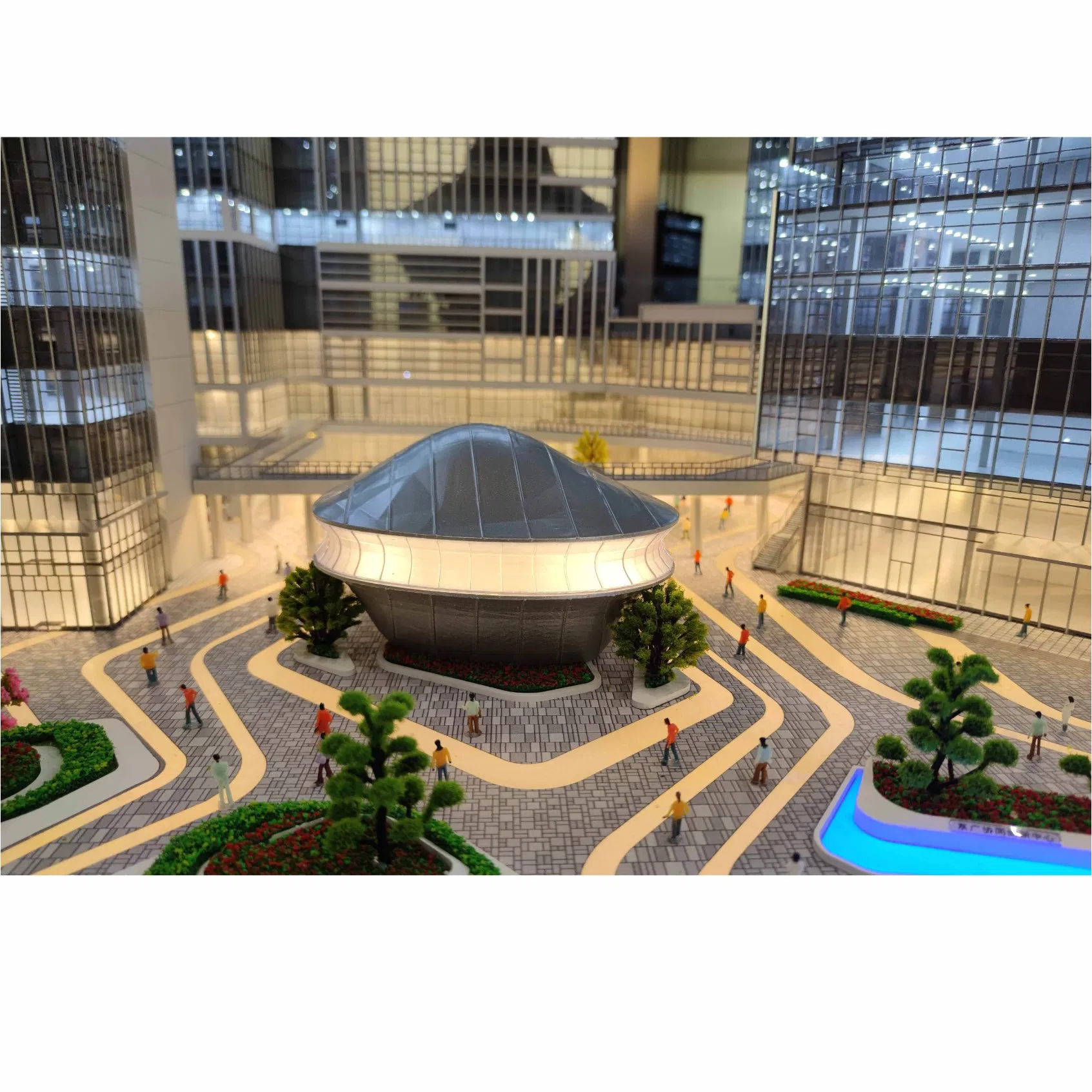 3D High-Quality Commercial Building Scale Model with Lighting Display