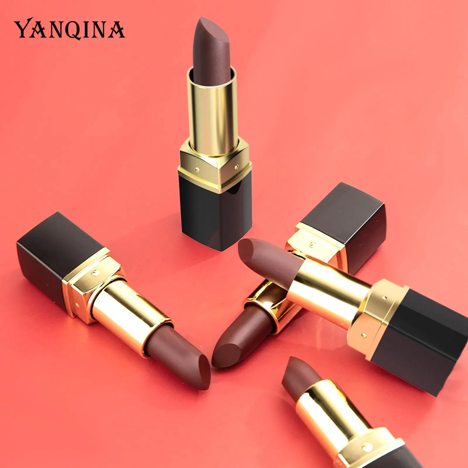 Low MOQ Matte Liquid Lipstick Private Label Waterproof Long Lasting Matte Custom Black Rose Colorful Lipstick