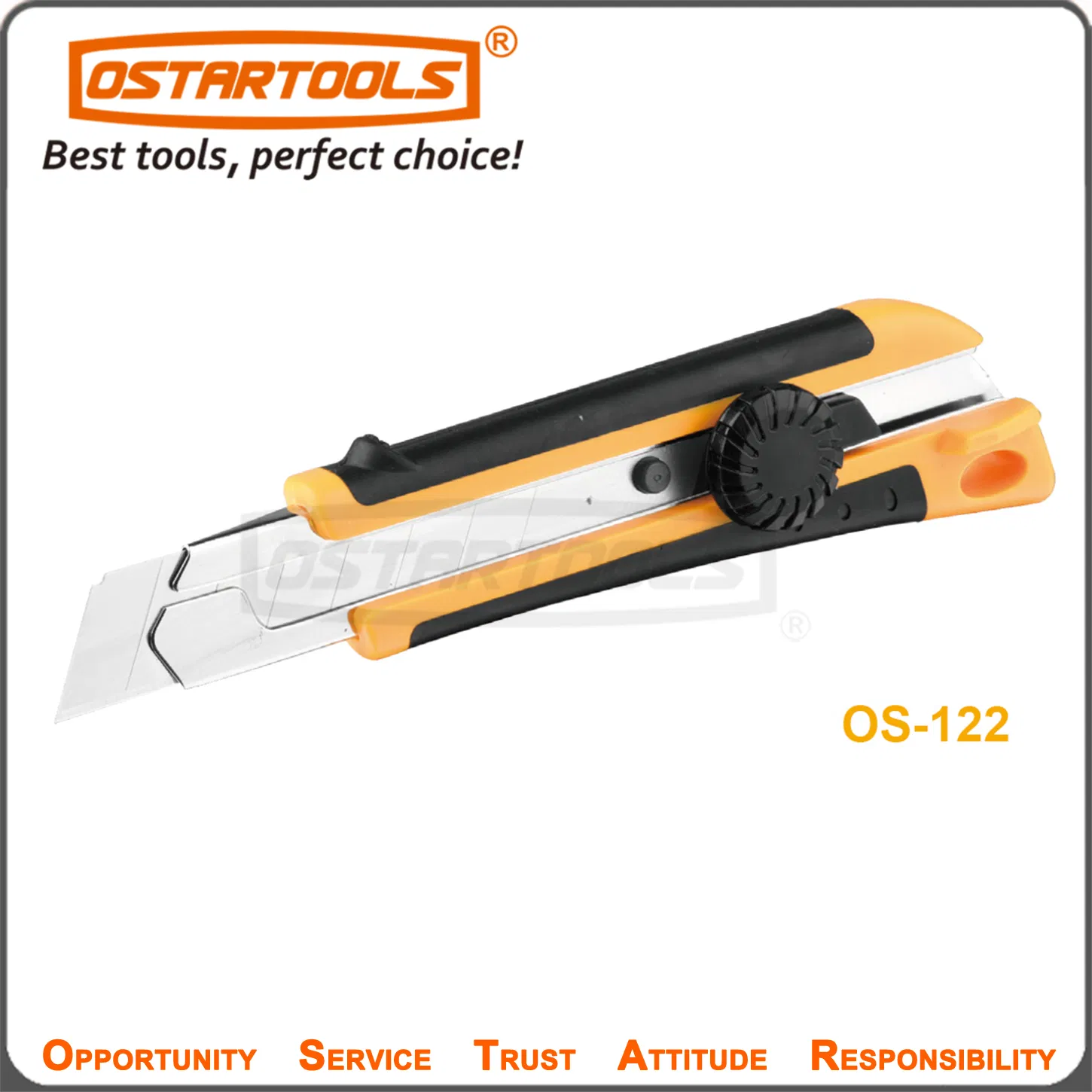 Multi-Function Snap-off Cutter Utility Knife with Plastic Shell and Double Slider