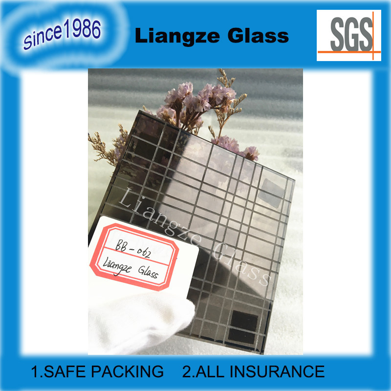 Modern Bronze Color Decoration Laminated Wire Glass for Hotel/Bedroom