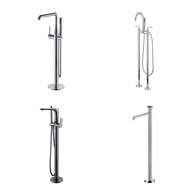 Top Quality Floor Standing Water Flow Faucet Hot Cold Mixer Water Tap for Bathtub
