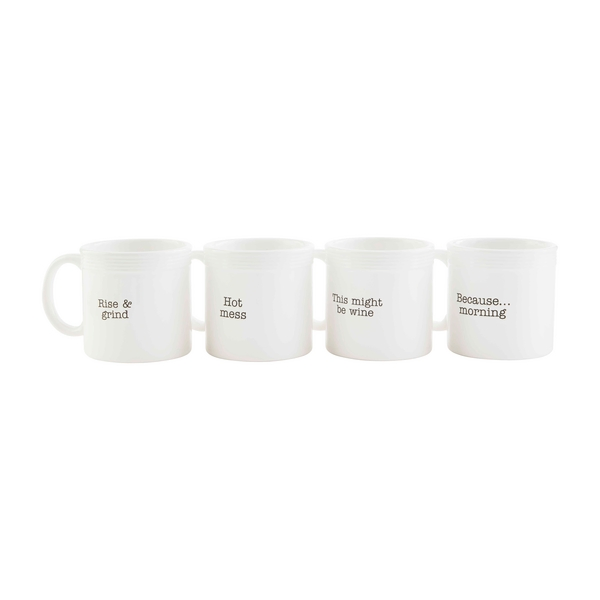 White Porcelain Mug Set for Parties and Gatherings