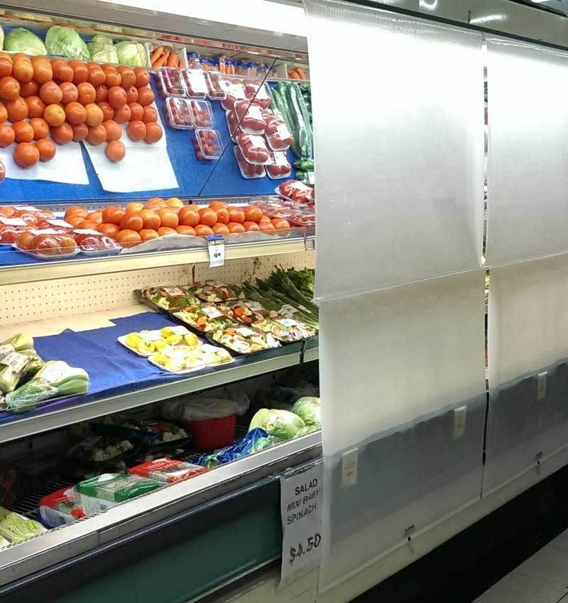 Night Cover Curtain for Refrigerator Commercial Fridge Night Blinds to Keep Food Fresh Freezer Blind for Supermarket Showcase