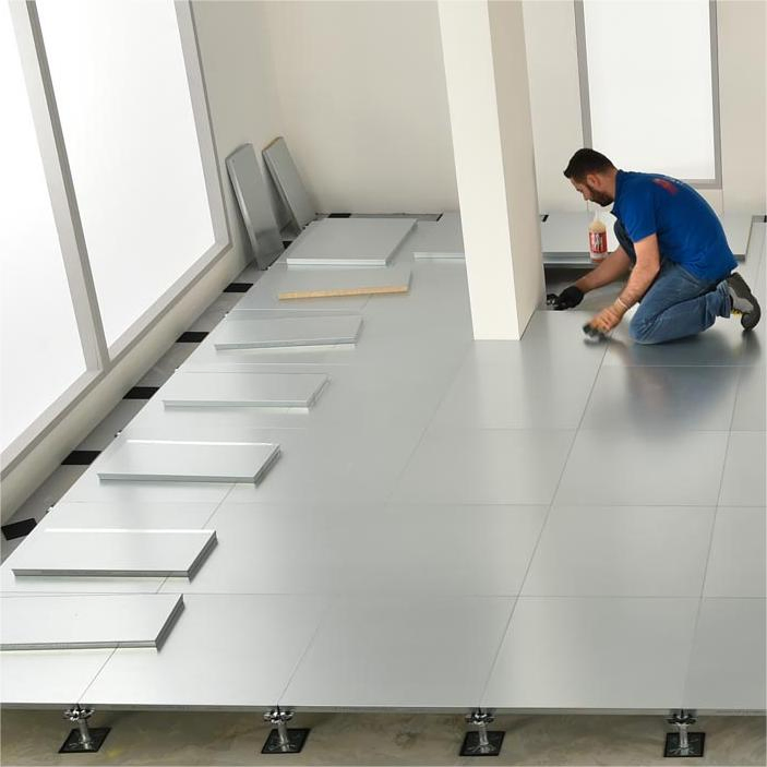 Gray Ceramic Finish Wood Core Raised Floor Non-Slip Datacenter