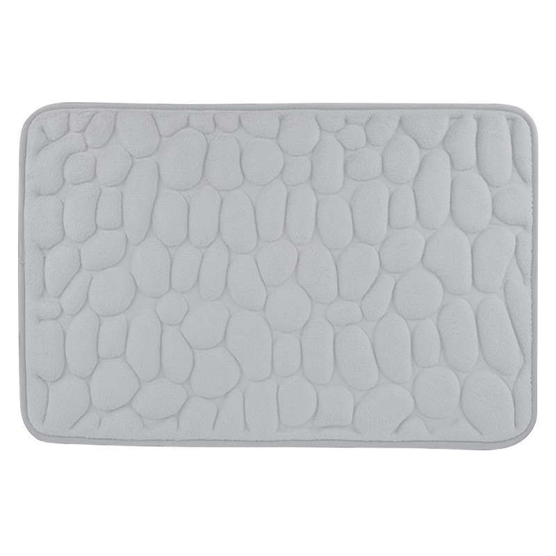 Stone Pattern Flannel Bath Mat Kitchen Floor Mats for Home
