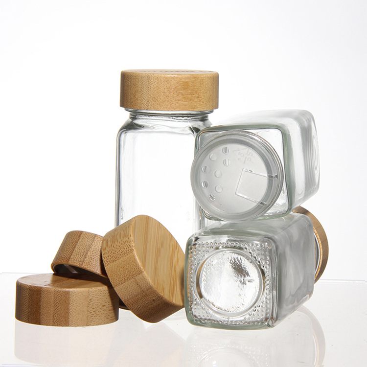 Top Quality 100ml Salt Pepper Glass Food Storage Jar with Silver Lid