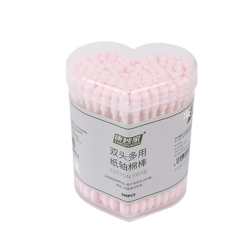 Cartridge Double-Head Color Household Disposable Pointed Spiral Head Makeup Removal Cotton Swab